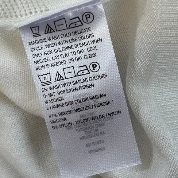 Jason Wu White Textured Knit Cardigan Sweater Large Minimalist QVC - Picture 4 of 5